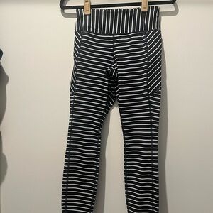 Athleta Navy and White Striped Leggings